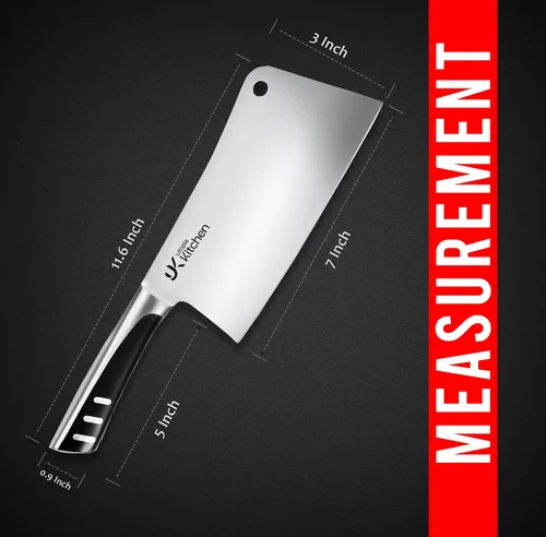 Vista 11 de Utopia Kitchen Cuchillo Cleaver de 7 pulgadas de Acero Inoxidable Cuchillos de Chef Carnicero para Carne, Verduras Cuchillo de Chef de Cocina