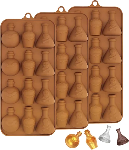 Vista 7 de Moldes de chocolate de Navidad, 3 moldes de silicona para caramelos, bastón de Papá Noel, árbol de Navidad, moldes de jengibre para cubitos