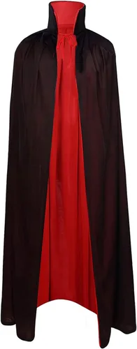 Vista 4 de SZCXTOP Capa de vampiro de Halloween, unisex, para adultos o niños, reversible, con cuello alto, para fiestas, disfraces de cosplay, Negro + rojo