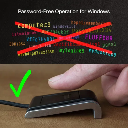 Vista 2 de Lector de huellas dactilares USB de escritorio Verifi P2000 - Windows Hello, Windows Password Free Operation