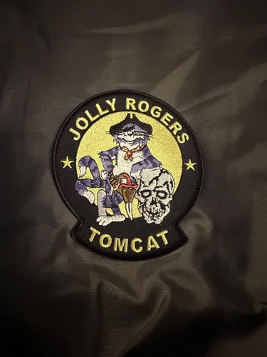 Vista 5 de VF-84 Jolly Rogers F-14 Tomcat Patch, 5 pulgadas, azul marino, gancho y bucle, Fighter Heritage, propiedad de veteranos