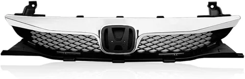 Vista 13 de G-PLUS Compatible con Honda Civic Sedan Coupé 2016-2018 Rejilla de malla parachoques delantero JDM estilo batalla parrilla capó parrillas + 2 cejas
