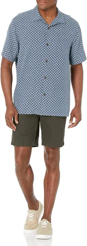 Vista 4 de Tienda Essentials Camisa de campamento 100% seda de ajuste relajado para hombre