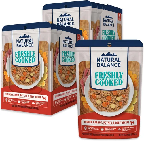 Vista 2 de Natural Balance Comida húmeda para perros recién cocinada, comida casera para mascotas, cocinada suavemente en caldo de huesos, hecha