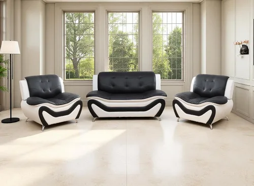 Vista 47 de Sofás de cuero, juego de sofás de sala, sofá para dormitorio, apartamento, juegos de muebles de sala de estar de cuero