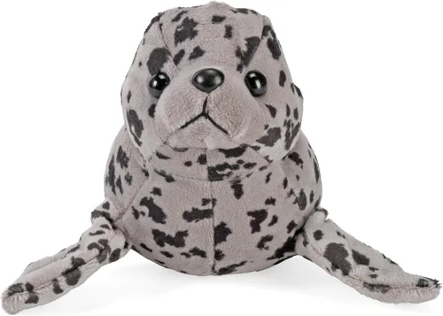 Vista 2 de Wild Republic Wild Calls Harbor Seal, sonido de animal auténtico, animal de peluche, 8 pulgadas, regalo para niños, juguete de peluche, botellas
