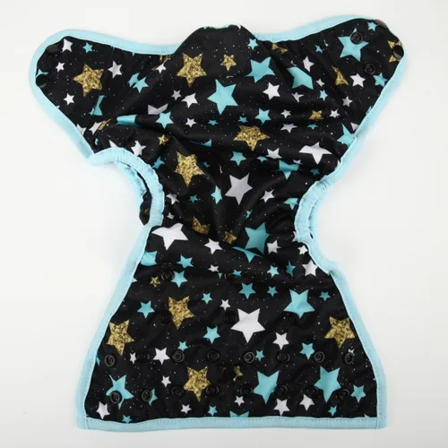 Vista 3 de Pañal de tela para bebé, pañal, talla única, 8 libras a 36 libras para niños (estrellas)