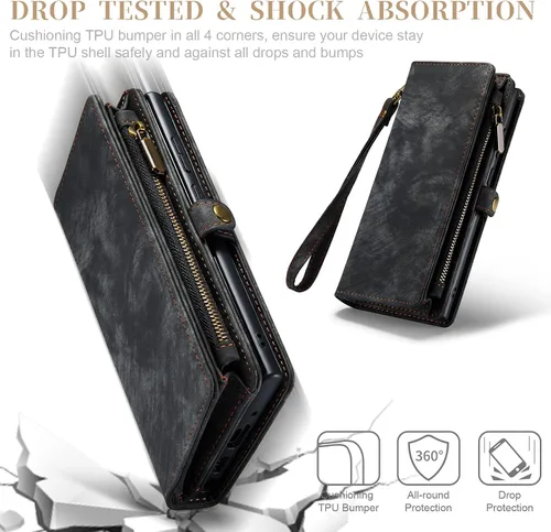 Vista 7 de Asuwish Funda de teléfono para Samsung Galaxy Note 20 Glaxay Note20 5G con cremallera, funda desmontable con protector de pantalla de vidrio