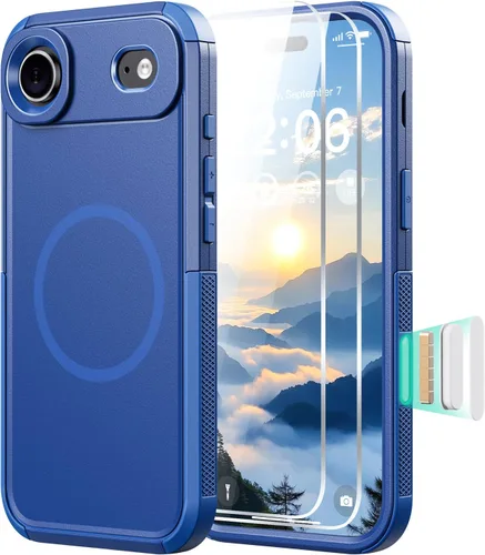 Vista 41 de Diverbox Funda para iPhone 13 [compatible con MagSafe] [con protector de pantalla] [a prueba de golpes] [a prueba de caídas] Funda de protección