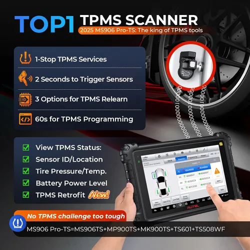 Vista 4 de Escáner Autel MaxiSYS MS906 PRO-TS: 2026 MS906Pro TS Up de MP900TS MK900TS MP900BT Kit MS906 MAX, TPMS completo y codificación OE, herramienta