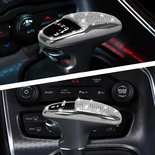 Vista 5 de TOMALL Funda para pomo de palanca de cambios de automóvil compatible con Dodge Charger Challenger Durango Auto Shift Pomo de la palanca de cambios