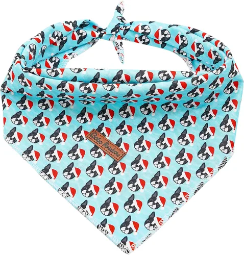 Vista 26 de Pañuelo para perro, pañuelo para mascotas con estampado de tiburón, pañuelo para mascotas, 1 unidad, lavable, de algodón, cuadrado, bufandas