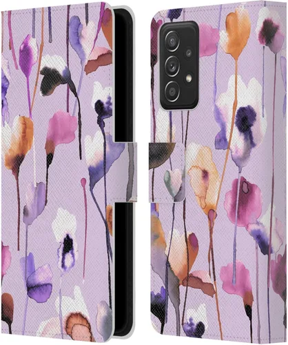 Vista 120 de Head Case Designs Officially Licensed Ninola Abstract Poppies Lilac Floral Leather Wallet Case Compatible with Samsung Galaxy A07 4G
