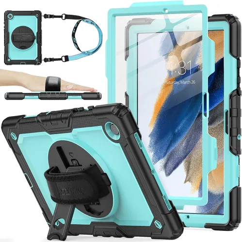 Vista 21 de SEYMAC stock Funda para Samsung Galaxy Tab A8 de 10.5 pulgadas, funda de protección contra caídas de cuerpo completo con protector de pantalla