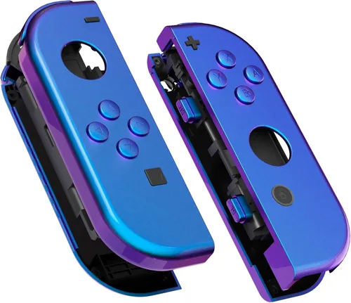 Vista 14 de eXtremeRate DIY Replacement Shell Buttons for Nintendo Switch & Switch OLED, Blue Soft Touch Custom Housing Case with Full Set Button for Joycon