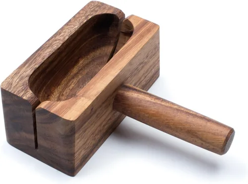 Vista 7 de Ironwood Gourmet 28330 Local 338 Bagel Miter, Madera de acacia, 7 x 5.5 x 2.5 pulgadas