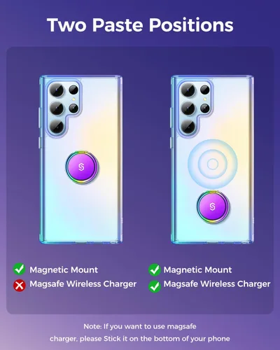 Vista 7 de Syncwire Soporte adhesivo para anillo de teléfono, rotación de 360°, soporte de anillo de dedo para teléfono celular, agarre de metal pulido