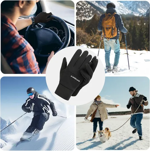 Vista 6 de CRAZY SHARK Guantes cálidos de invierno, impermeables, resistentes al viento, guantes térmicos para hombres y mujeres, guantes antideslizantes