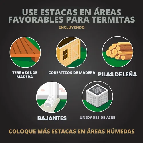 Vista 3 de Spectracide Terminate - Detección de termitas y estacas para matar, mata termitas exploradoras, detecta actividad de termitas, 15
