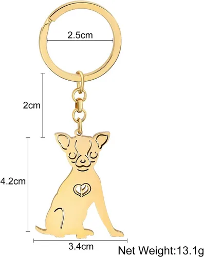 Vista 5 de LONYOO Lindo llavero de acero inoxidable para perros, mascotas, regalos para amantes de los perros, mujeres y niñas, llavero para cachorros, llavero