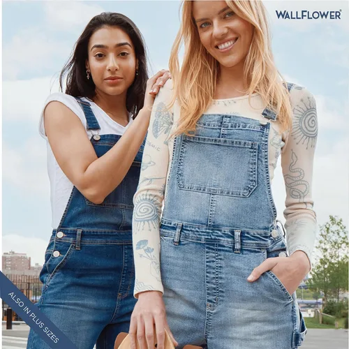 Vista 8 de WallFlower Womens Shortalls Juniors (Standard and Plus)