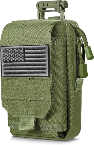 Vista 19 de SOWHUP Bolsa Táctica Molle Pequeña con Funda para Celular, Organizador de Gadgets EDC para Cintura