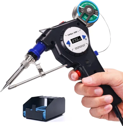Vista 10 de YIHUA 929D-I Pistola de soldadura motorizada de alimentación automática con temperatura precisa variable (200-450°C), interruptor de encendido