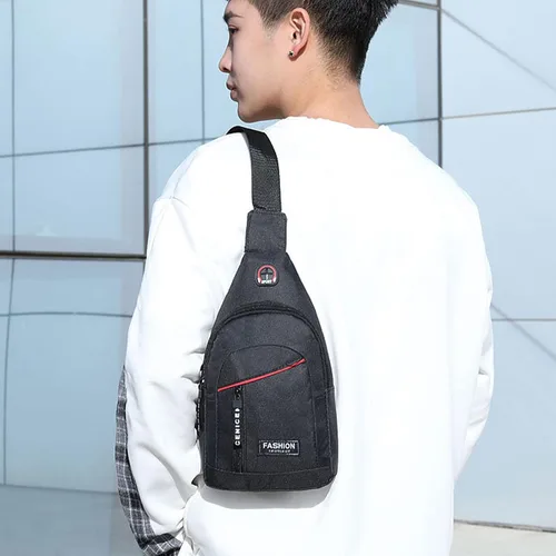 Vista 7 de Small Sling Bag Men Shoulder Backpack, Crossbody Chest Bag Water Sling Purse Travel Bag for Men