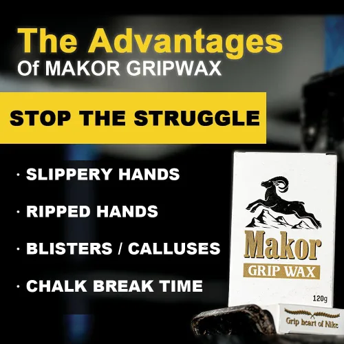 Vista 4 de MAKOR GRIPWAX - Barra de dominadas todo en uno con potenciador de agarre de 2.12 oz, anillos, pesas rusas, mancuernas para crossfit, F45, Hyrox