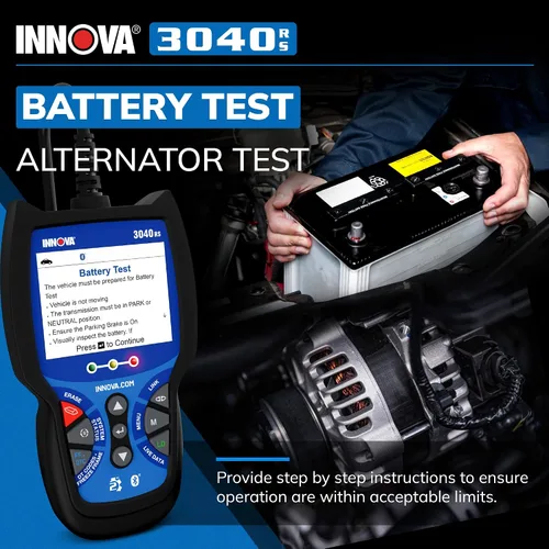 Vista 4 de INNOVA 3040RS, escáner OBD2, transmisor de datos en vivo, probador de batería/alternador, reinicio de la luz de motor/luz de freno/luz de aceite