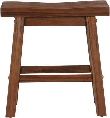 Vista 6 de Boraam Sonoma Taburete Alto Tipo Silla de Montar sin Respaldo para Comedor - Castaño con Acabado Cepillado - Juego de 2