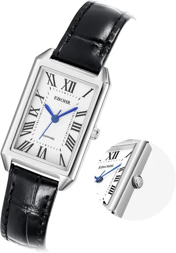 Vista 8 de Reloj clásico de cuarzo para mujer, elegante y resistente, con correa de piel de vacuno, perfecto para cualquier ocasión