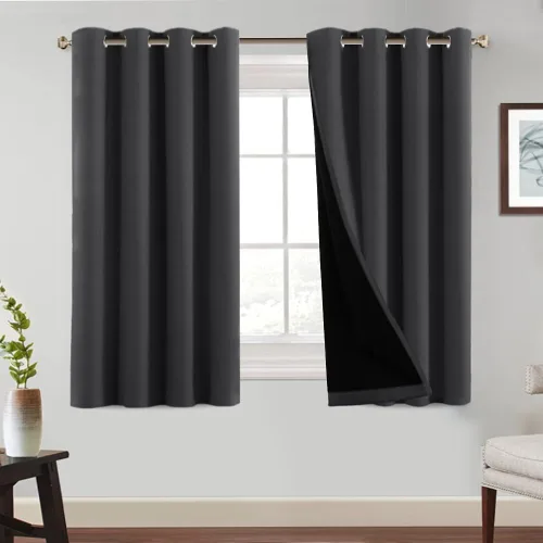 Vista 32 de PrinceDeco Cortinas 100% opacas de 54 pulgadas de largo, completamente opacas, tratamiento de ventanas, cortinas forradas con aislamiento térmico
