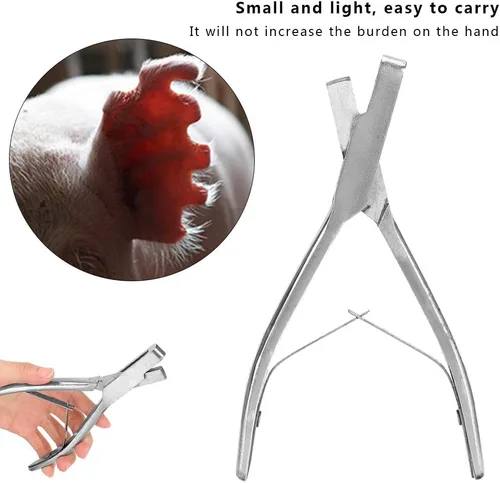Vista 5 de Muesca de oreja de animal, alicates de acero inoxidable, orejas de cerdo en forma de U, alicates para marcado, pinzas para marca de oreja