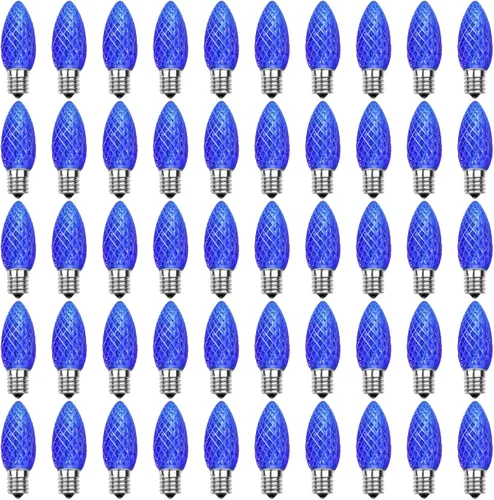 Vista 15 de Meconard Bombillas LED C9 de repuesto para Navidad, bombillas LED inastillables C9 para luces de Navidad para interiores y exteriores, base