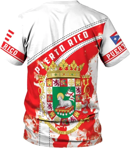 Vista 4 de Mostefy Camisa personalizada con nombre de Puerto Rico, camisas personalizadas para hombres y mujeres, camiseta con la bandera de Puerto Rico 3