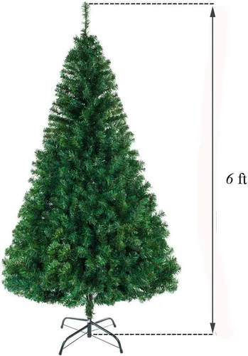 Vista 6 de Ochine Árbol de Navidad artificial, abeto verde, decoración de Navidad de mesa, soporte de metal, fácil montaje