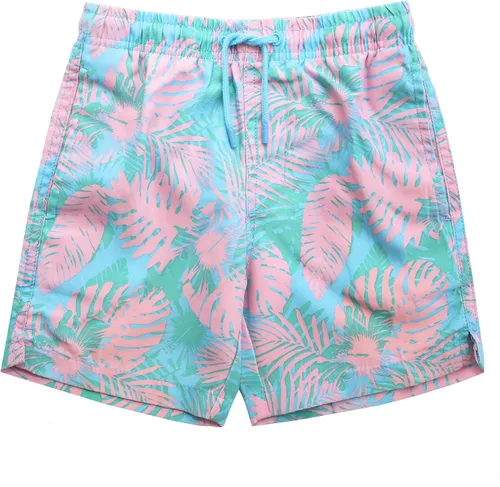 Vista 13 de INGEAR Performance SPF50+ - Traje de baño para hombre, de secado rápido, pantalones cortos de playa con forro de malla Aqua Flamingo