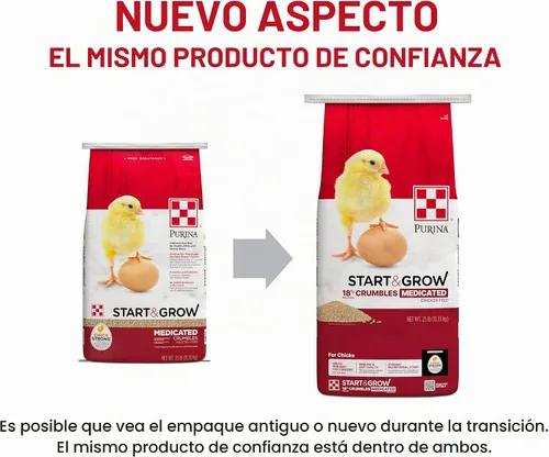 Vista 3 de Purina Comience y crezca Nutricionalmente Completo Alimento Medicado Crumbles Bolsa de 25 libras (25 libras)