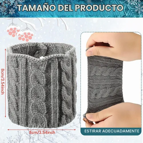Vista 2 de Skyley 4 Piezas Fundas Acogedoras para Tazas de Café Mangas de Punto de Ganchillo Reutilizables Fundas para Tazas Té Acogedor Vajilla Hecha a Mano