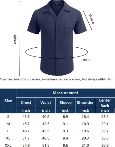 Vista 7 de COOFANDY Camisa de manga corta con botones para hombre, ajuste holgado, para playa cubana