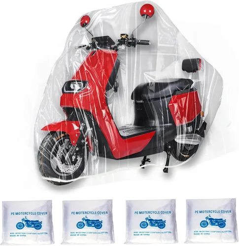 Vista 8 de Cubierta desechable de plástico transparente para bicicletas, cubierta impermeable contra el polvo, impermeable, almacenamiento para bicicletas al