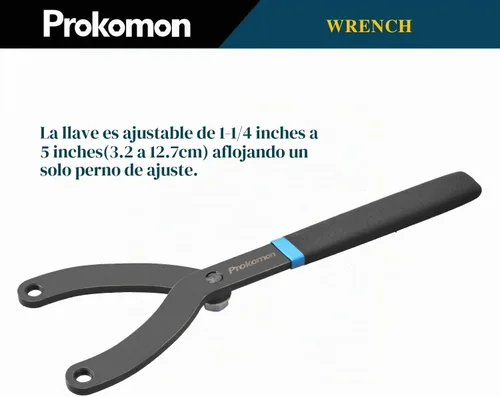 Vista 6 de Juego de 15 piezas de llave de tuerca de pasador ajustable/Llave de embrague de ventilador de cilindro variable con soporte de polea y mango suave