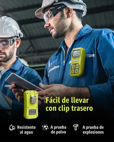 Vista 5 de Guard-156 - Detector de gas múltiple para H2S, CO, LEL y O2, modos de alarma triple (visual, vibración, sonido), respuesta rápida de 0.5s, diseño a