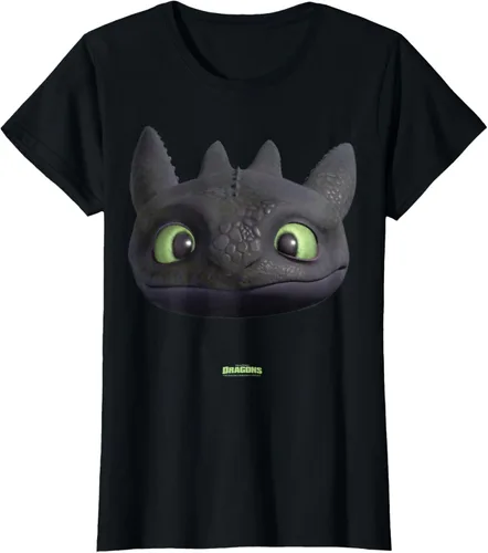 Vista 7 de DreamWorks Dragons Camiseta 3D de Disfraz de Cara Grande de Toothless Night Fury