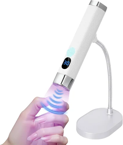 Vista 10 de Mini lámpara de uñas UV de mano, luz de curación flash portátil con soporte magnético mejorado y sensor inteligente, secador de uñas recargable