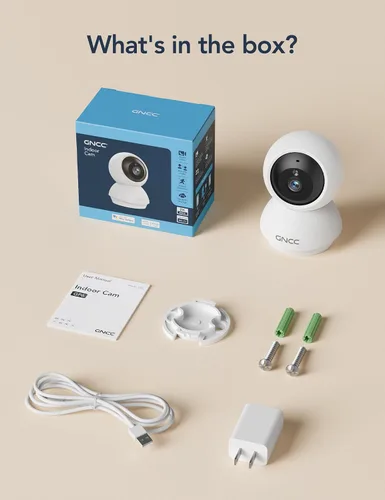 Vista 7 de GNCC Cámaras para seguridad en el hogar 5Ghz WiFi Cámara interior con 360 ° Blanco