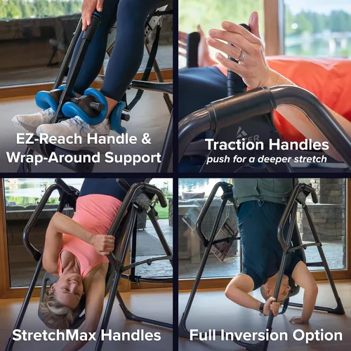 Vista 6 de Teeter FitSpine X3 - Mesa de inversión con accesorios para aliviar el dolor de espalda, bloqueo de tobillo de lujo de fácil alcance, registrada por