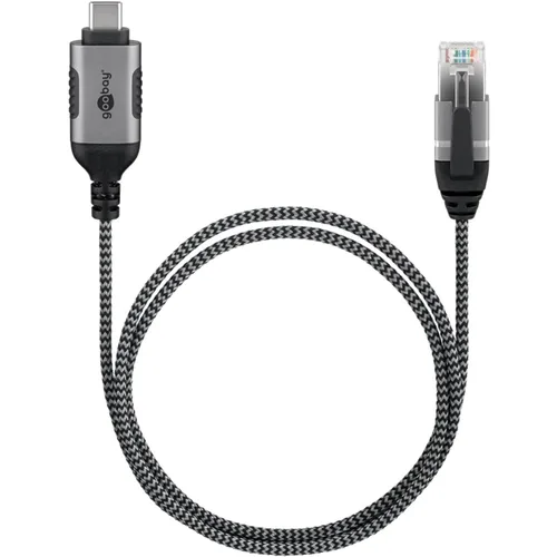 Vista 3 de goobay Slim USB-C 3.1 to RJ45 Ethernet CAT 6 Cable Adapter/Stable Wired Internet Connection with Router/Network Switch/USB to RJ45 Adapter/1Gbps