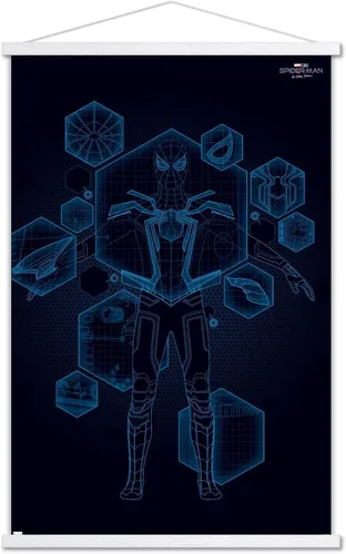 Vista 19 de Trends International Marvel Spider-Man: No Way Home - Póster técnico de pared, 22.4 pulgadas de largo x 14.7 pulgadas, versión enmarcada de madera